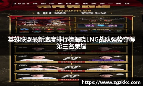 英雄联盟最新速度排行榜揭晓LNG战队强势夺得第三名荣耀